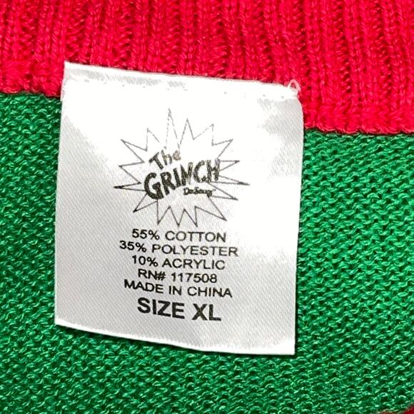 The Grinch Who Stole Christmas NAUGHTY? WHO ME? Ugly Christmas Sweater Size XL - Picture 4 of 4